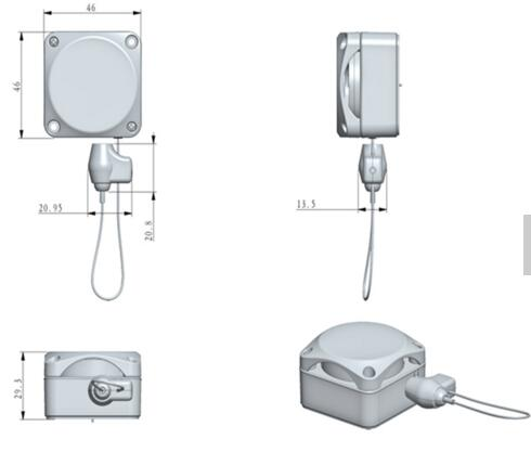 EG-PLB03 security alarm system retractable cord pull box cable recoiler;retractable pull box for anti theft