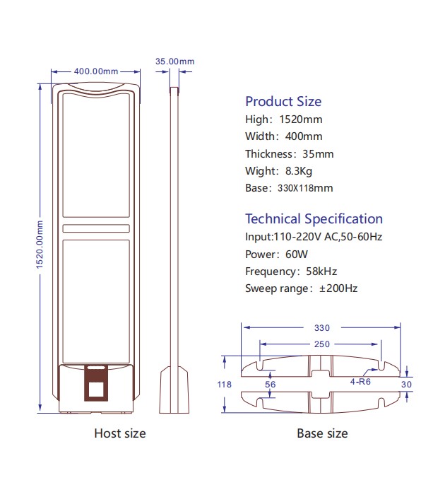 EG-AM 23AM EAS System Anti theft Security antenna for Retail Store