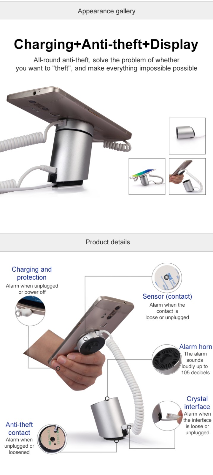 EG-DS02 Standalone Stand for phone display and anti theft